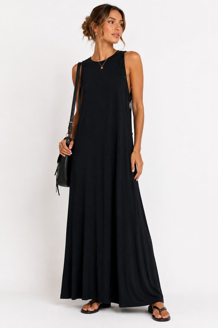 All Saints Black Jersey Knit Maxi Dress Womens 0 Susannah Whimsigoth Artsy